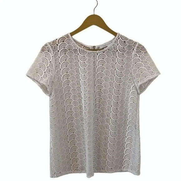 DVF Diane Von Furstenberg Scalloped Lace Top - Picture 4 of 8